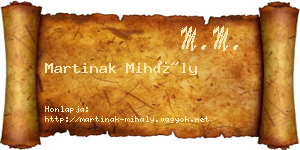 Martinak Mihály névjegykártya